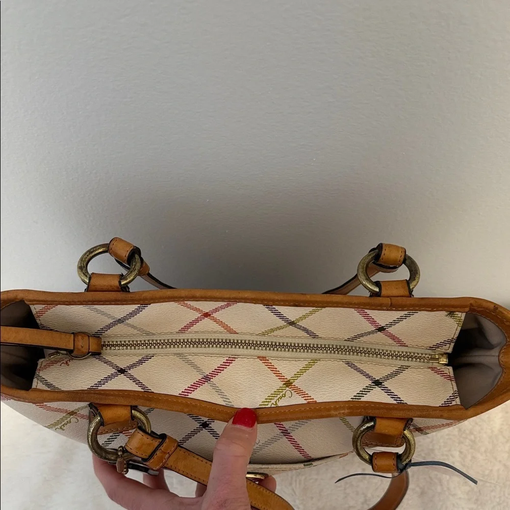 Coach Peyton Tattersall Stripe Shoulder Bag - Picture 6 of 8